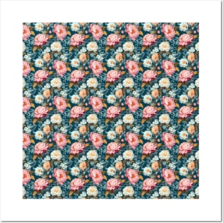 Pastel Roses pattern Posters and Art